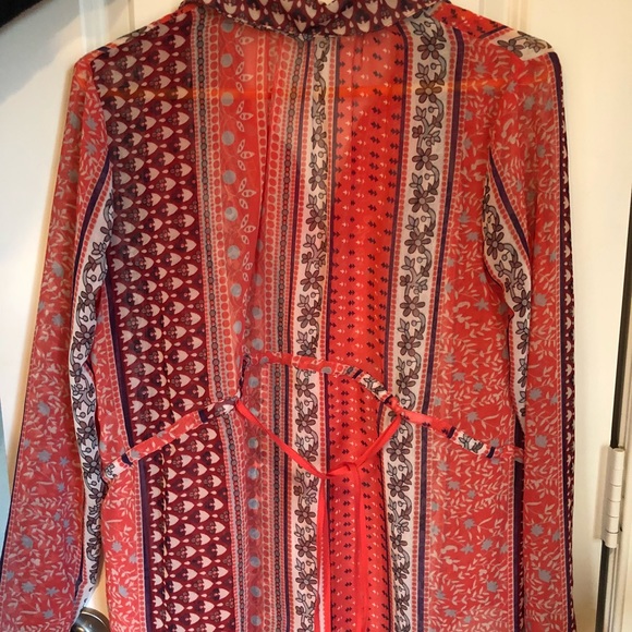 Free People Fall Sheer Patterned Blouse - Picture 3 of 4